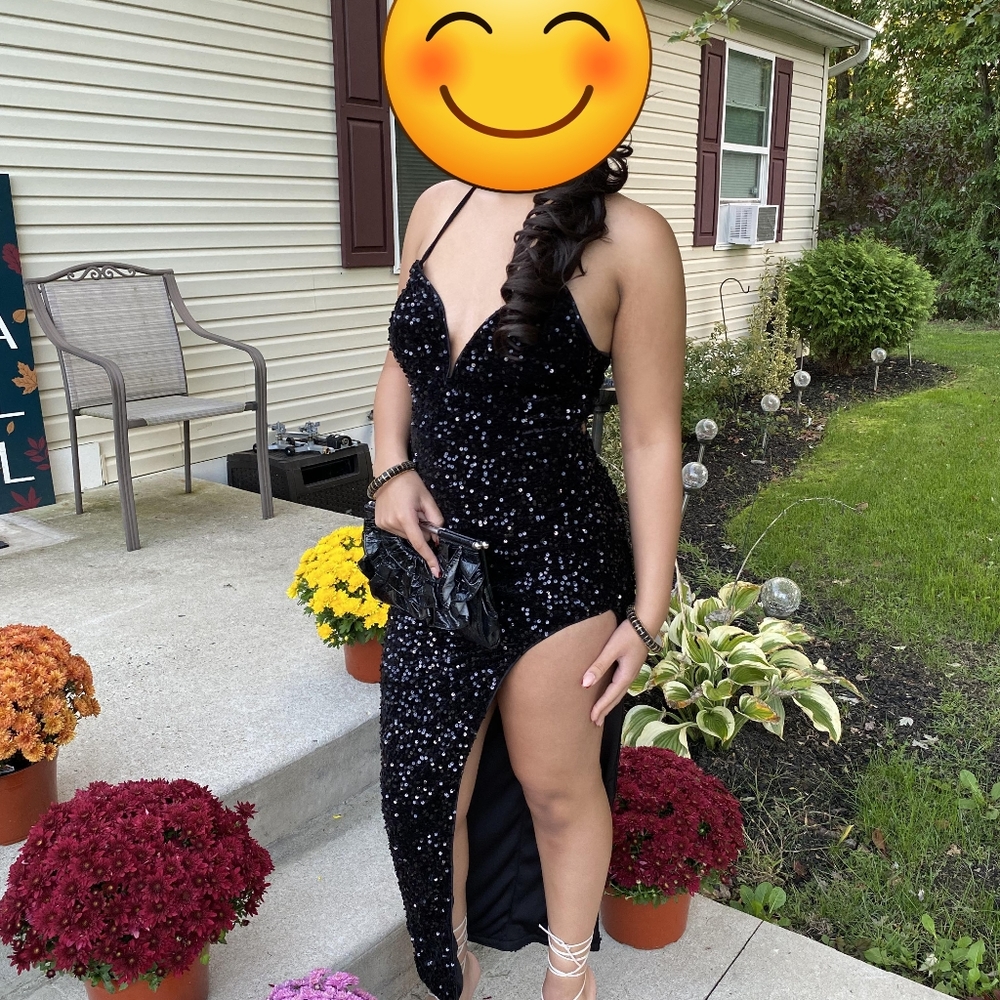 Black glitter evening gown ( shein)